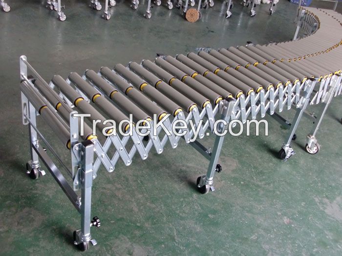 Gravity Flexible Extendable Double PVC Roller Conveyor