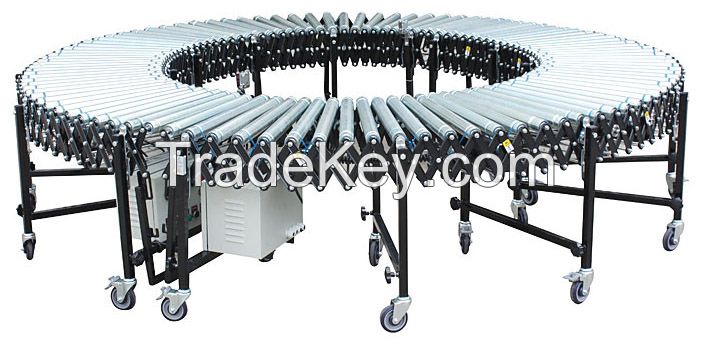 Flexible Extendable Powered Roller Conveyor