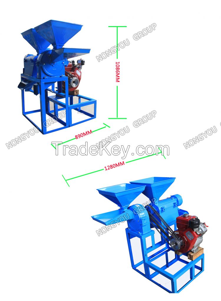 Diesel engine portable rice milling machine 6NF-2.2