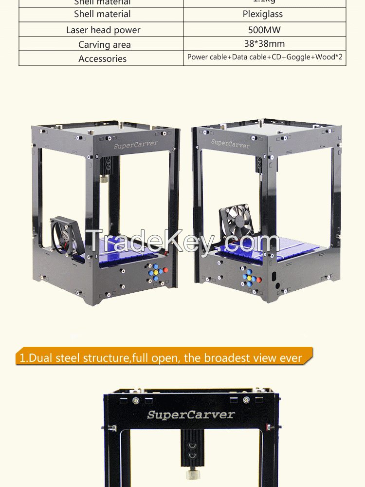 SuperCarver 500mw diy laser engraving machine