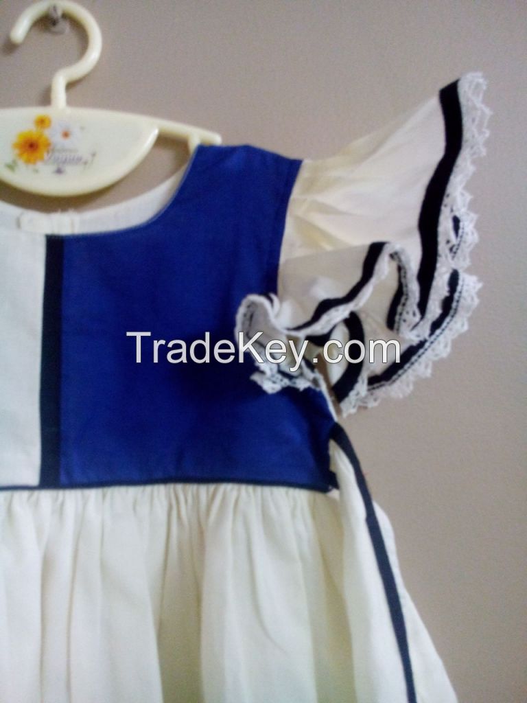 Ivory Blue Girls Dress