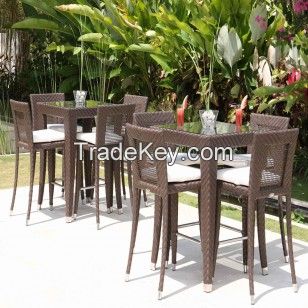  Skyline Designs Rattan Outdoor Madison Square Bar stools and Table Set at Posh Garden Furniture UK