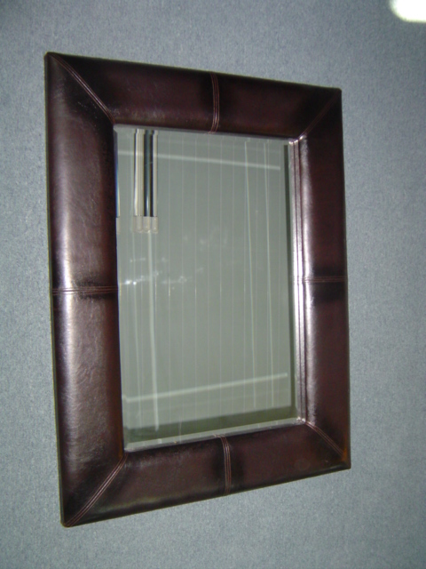 mirror frame with leather coated