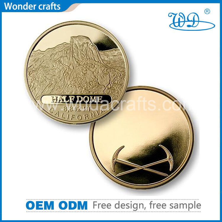 steel mirror gold customized mountaineering challenge coins