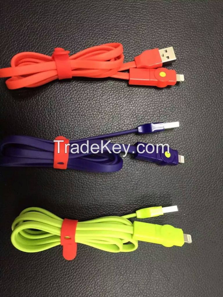 2 in 1 charging cable for Apple and Android device