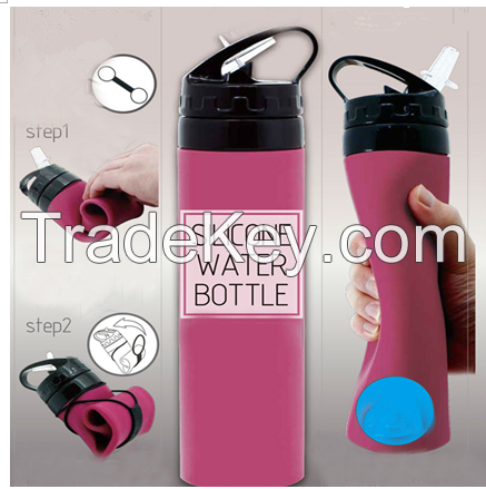 2016 Promotional Silicone Collapsible Water Bottle New Drinking bottle