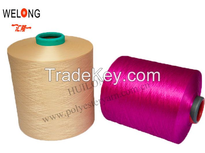 100% dope dyed 150 denier polyester filament yarn	