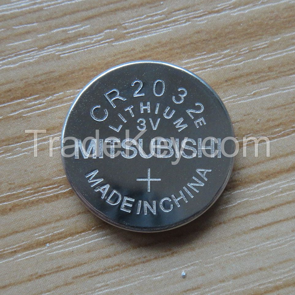 Hot Sale Available Supply Mitsubishi CR2032 Button Lithium Battery for Remote Control