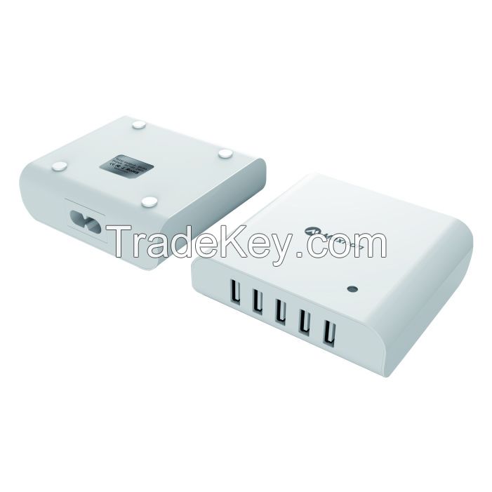 5 usb ports portable smart phone charger 