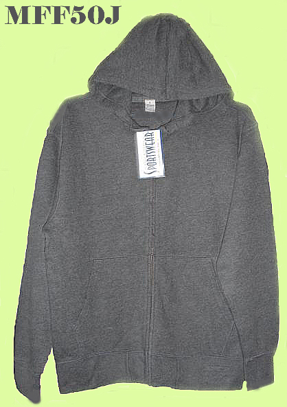 Mens Cotton/Polyester Fleece Hooded Jacket