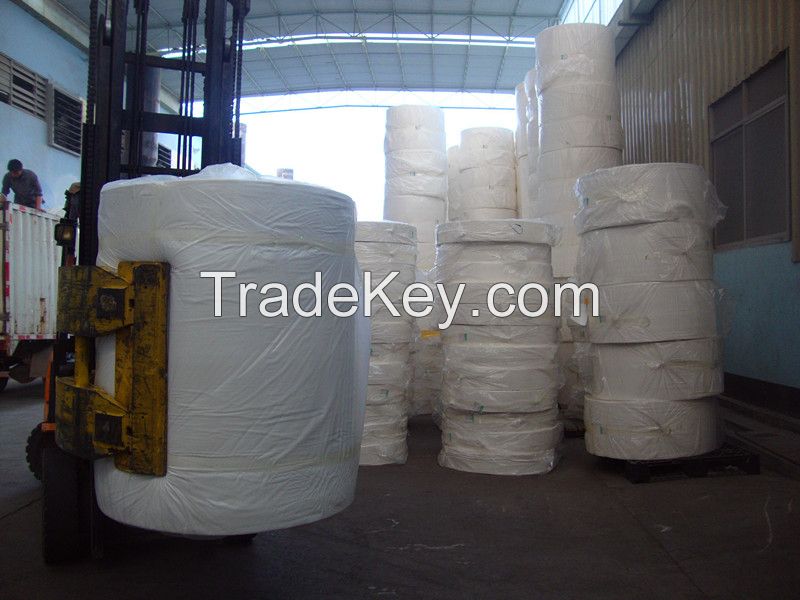 100% Virgin pulp jumbo reel toilet tissue, sanitary napkin