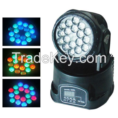 18pcs*3w RGB LED Moving Head Wash Light For stage light disco light