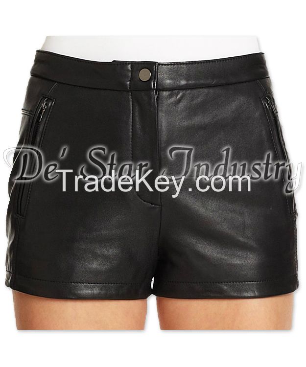 Women Fashion Leather Shorts