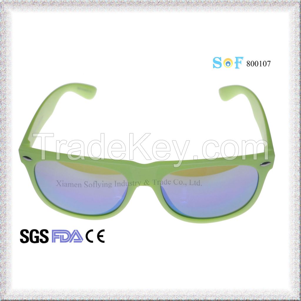 Cheap Fashion Customized OEM Eyewear with Flat Color Mirror Lenses