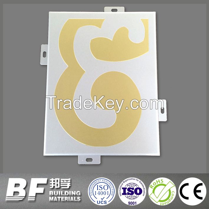 PVDF coated aluminum cladding panel for wall decoration