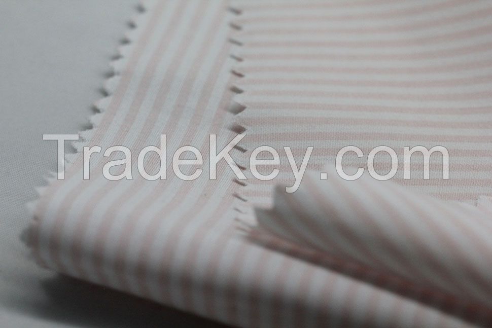 pink white stripe printed fabric