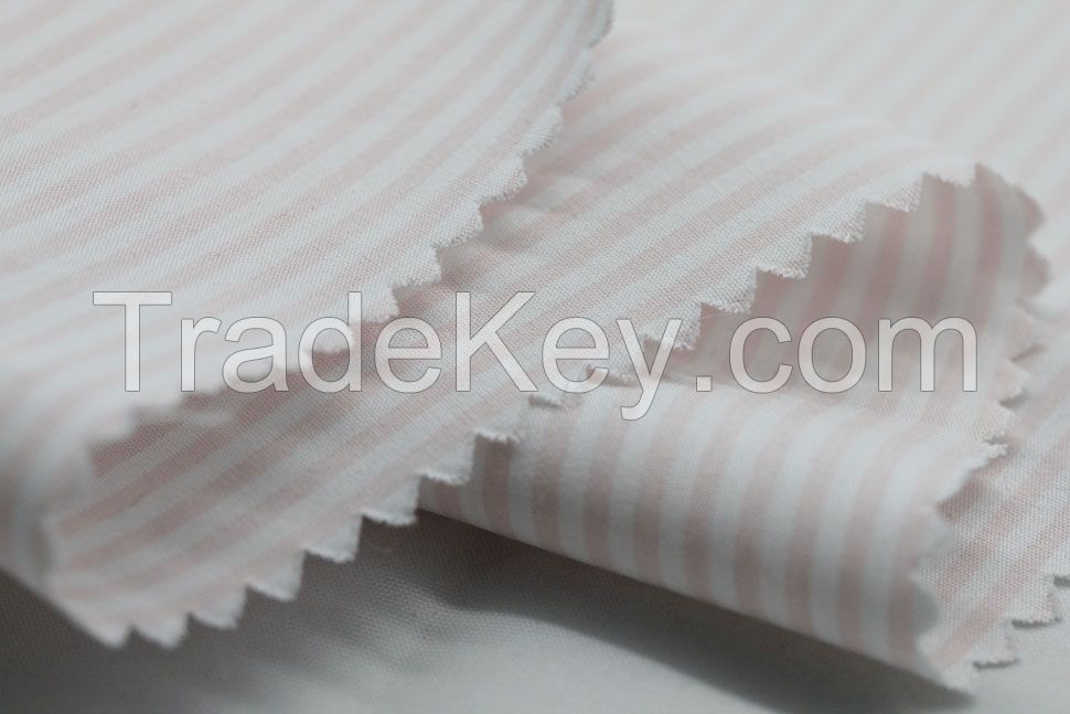 pink white stripe printed fabric