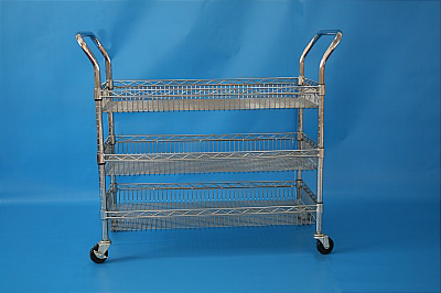 Heavy-duty wire basket trolley