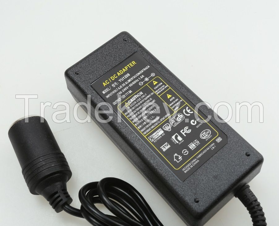 12V DC 6A Switch-mode Power Supply - Mains to Cigarette Lighter Socket