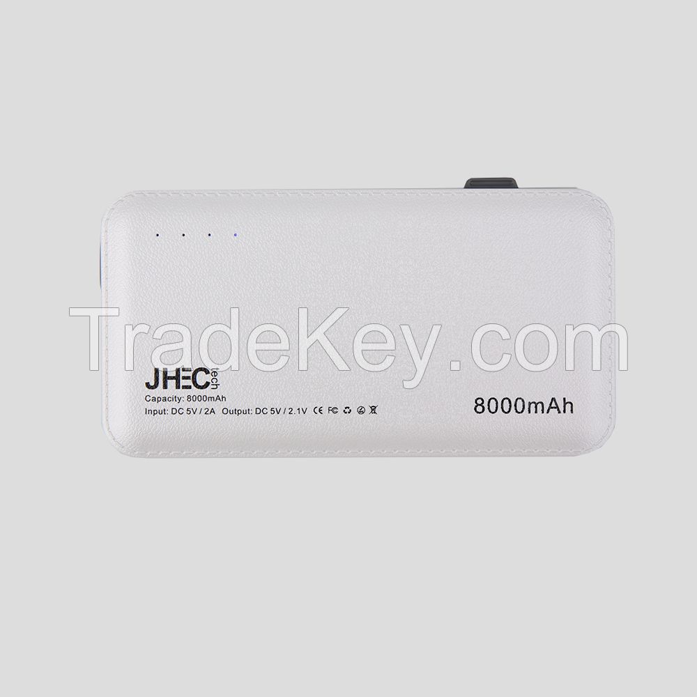 Custom Logo Hot Wholesale High Quality Built-in Cable PVC Power Bank