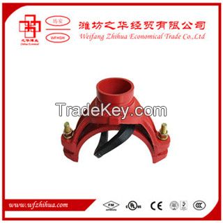 FM UL CE approval ductile iron grooved fittings mechanical tee