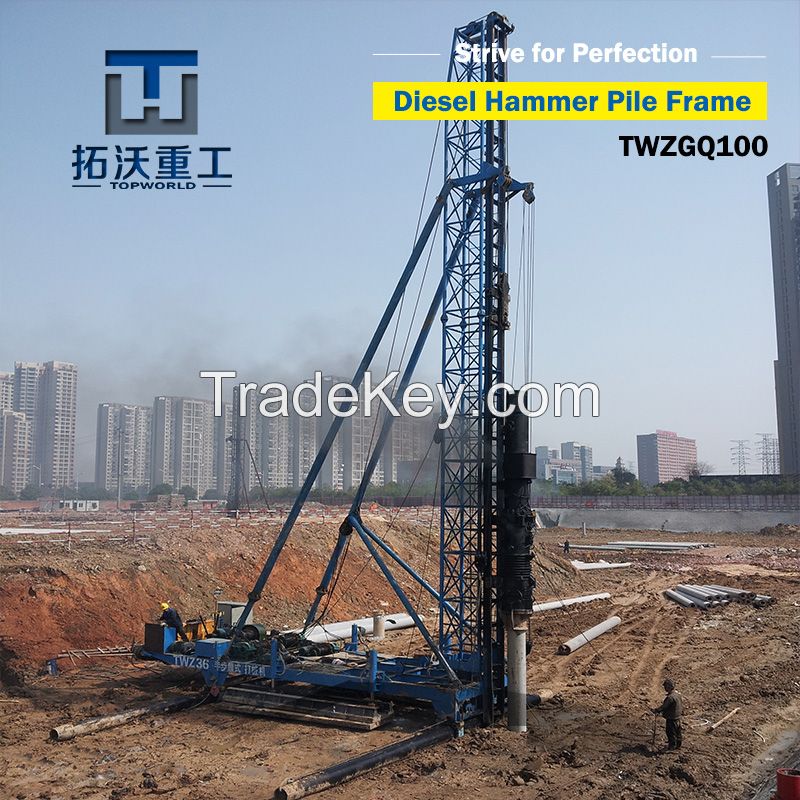 Diesel hammer precast pile machine for foundation construction
