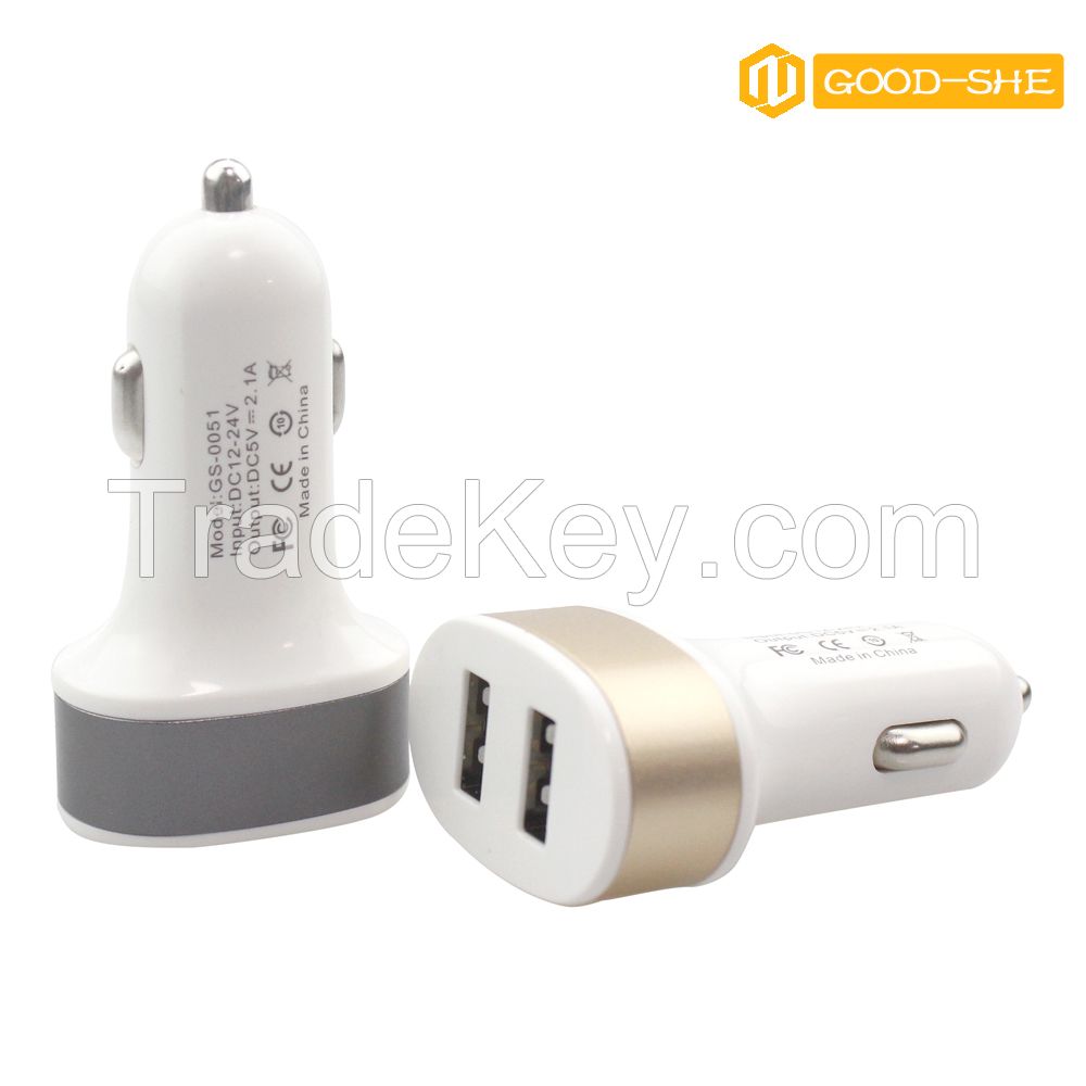 Hot sale Newest Design High speed cell USB phone car charger 5V 2.4A,