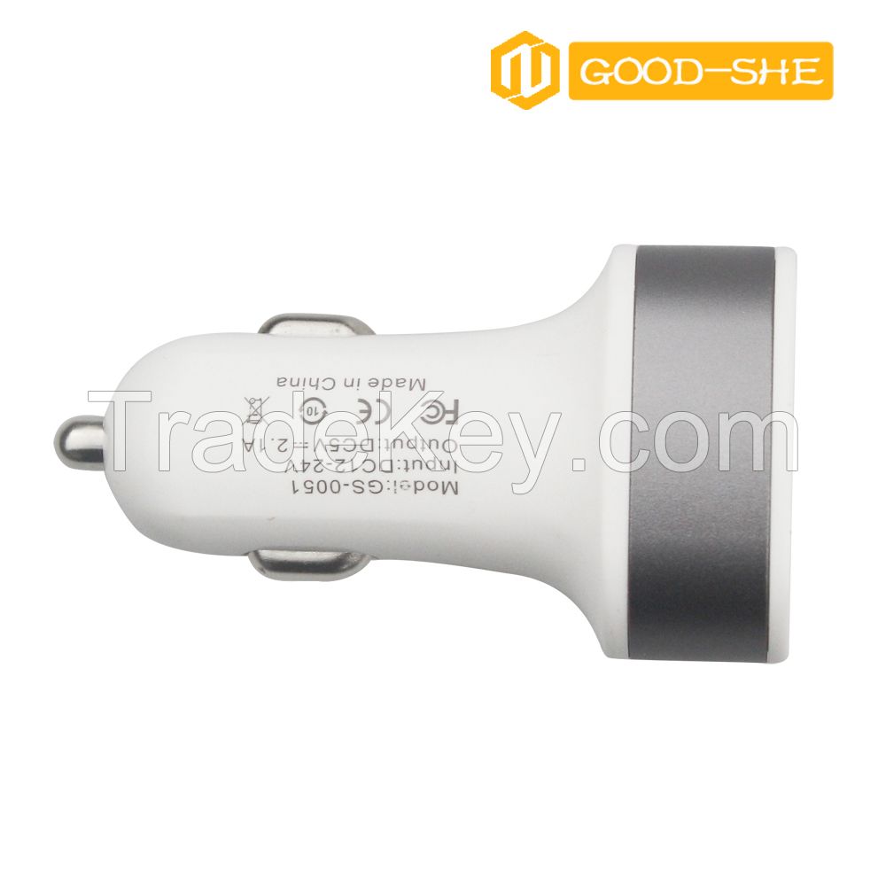 Hot sale Newest Design High speed cell USB phone car charger 5V 2.4A,