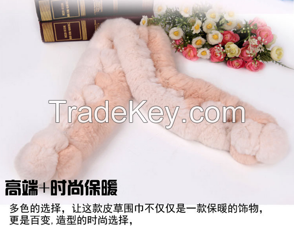 rex rabbit fur scarf