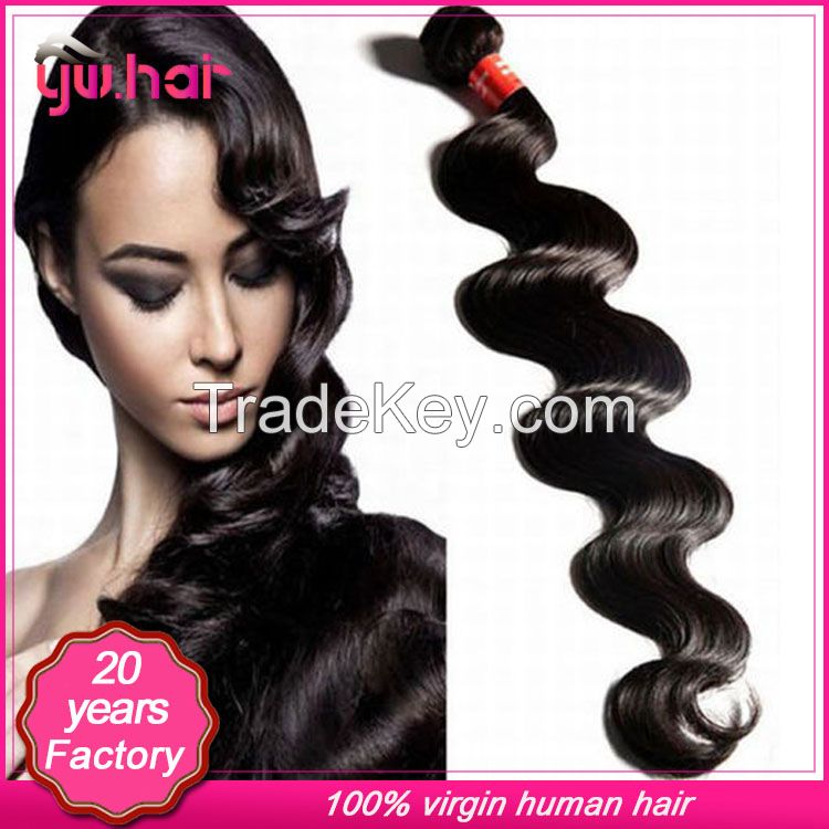 Factory quality guaranteed bleached free virgin body wave Peruvian hair