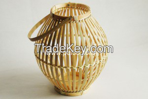 ANTIQUE BAMBOO CANDLE LANTERN