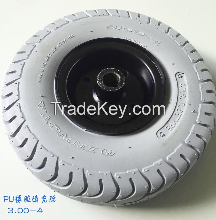 3.00-4 Power Wheelchair Pu Filled Rubber Tires 