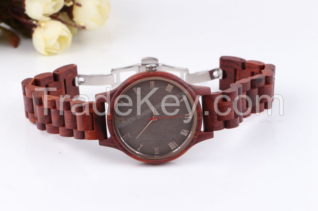 Wood Watch, Roman Number Handmade Vintage Men Wooden Watches