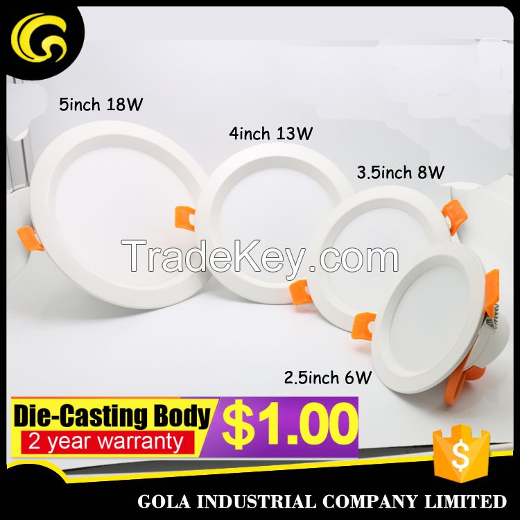 1 usd per set 2.5inch 6w led ceiling downlight 