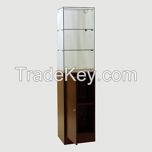 USA hot selling Frameless Tower Showcase with Storage