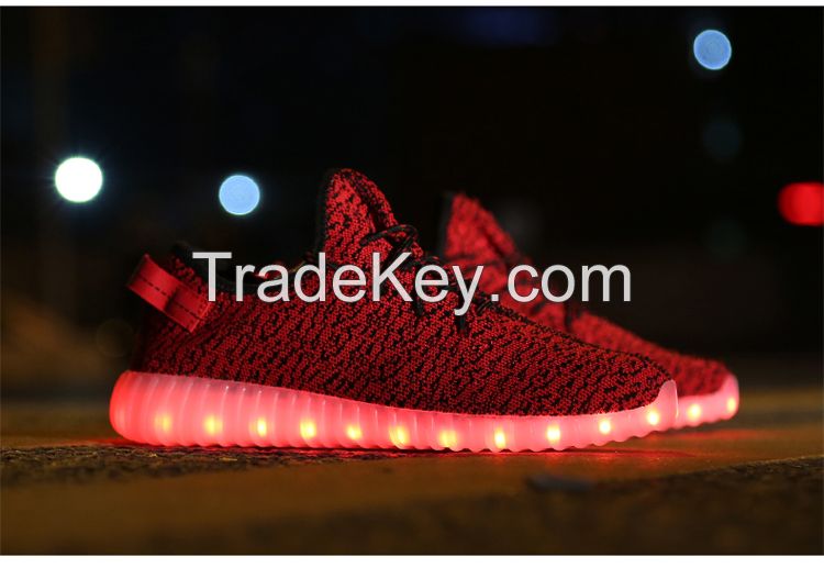 usb rechargable 7 color lover flashing led shoes