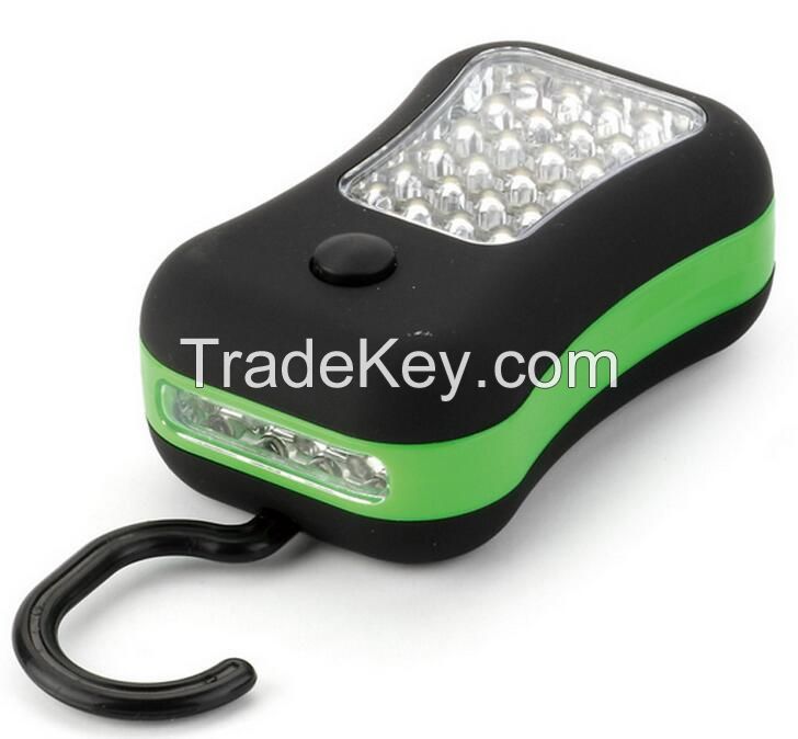 24+4led rubber coated soap working Lamp with hook with magnet