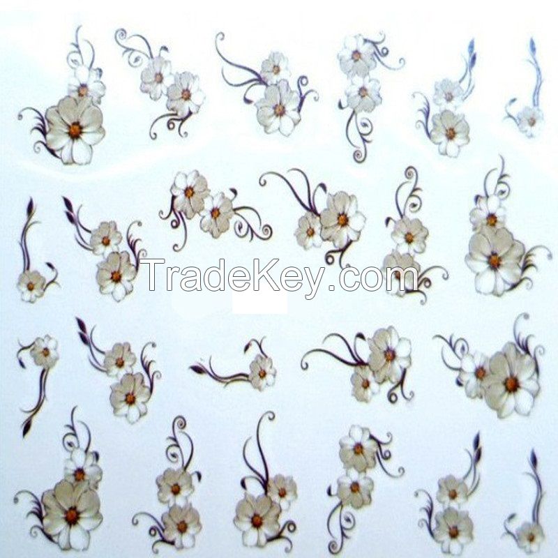 Flower Nail Art Water Decals Stickers For Nails Design Manicure Tools Water Tranfer Nail Sticker Beauty Manicure