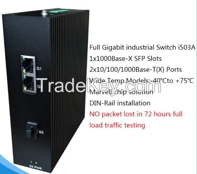 3 ports Full Gigabit Unmanaged Industrial Ethernet Switch