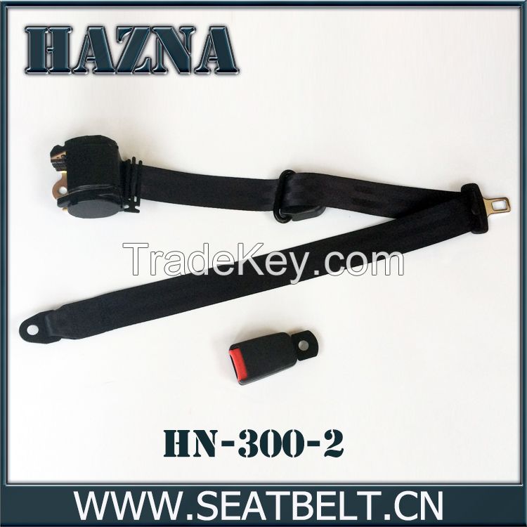 Three point seat belt with retractors