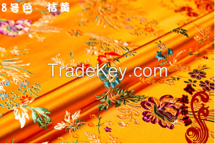 Chinese silk cheongsam ancient Chi-pao fabric begonia embroidery brocade