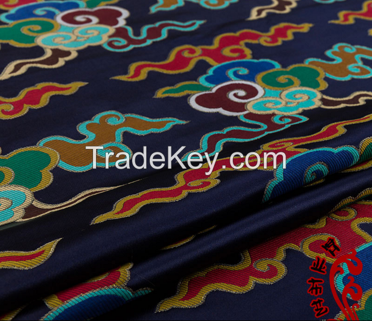 Chinese silk cheongsam ancient Chi-pao fabric color cloud pattern 