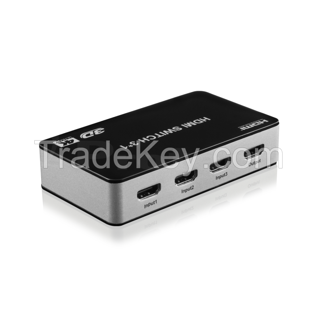 Newest Premium 3 port High Speed HDMI Switcher with IR Wireless Remote Supports 3D and 4KX2K