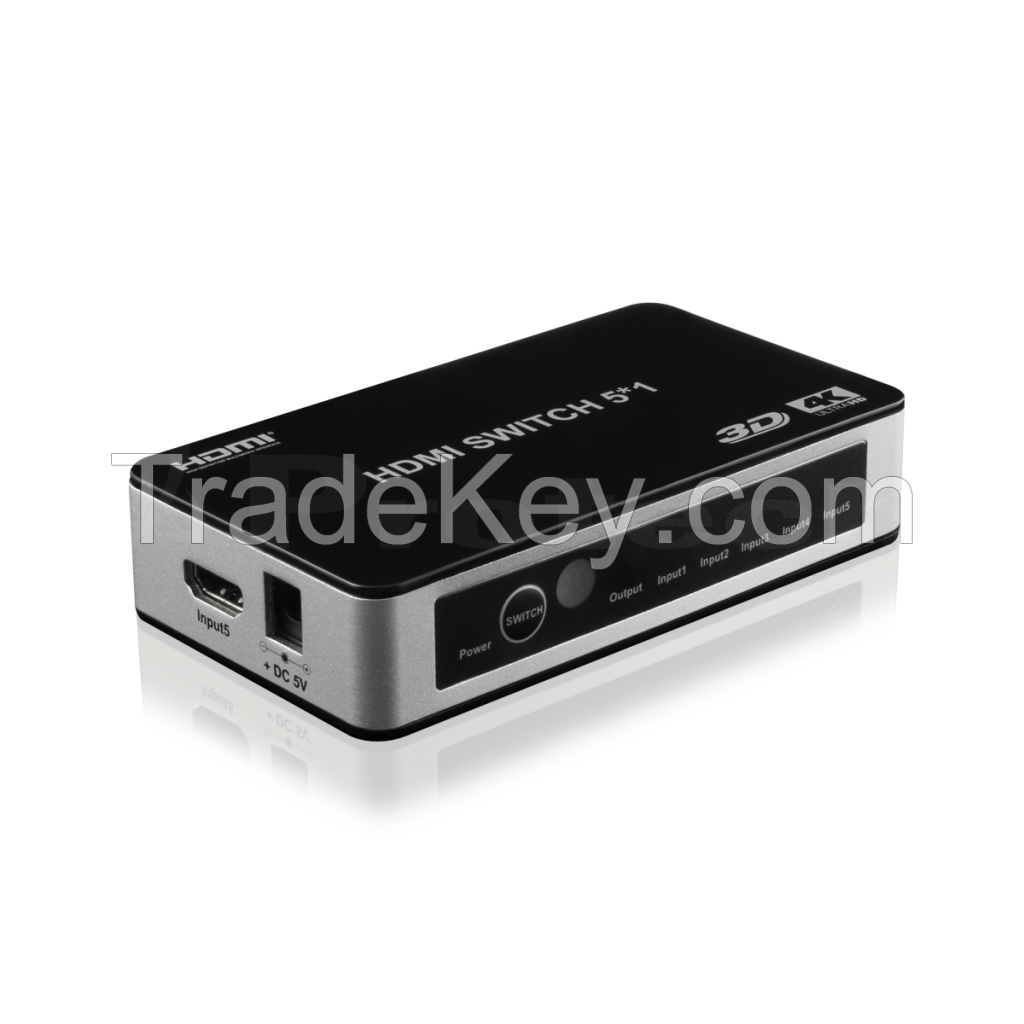Premium 5 port High speed HDMI Switch with IR Wireless Remote Supports 3D and 4KX2K