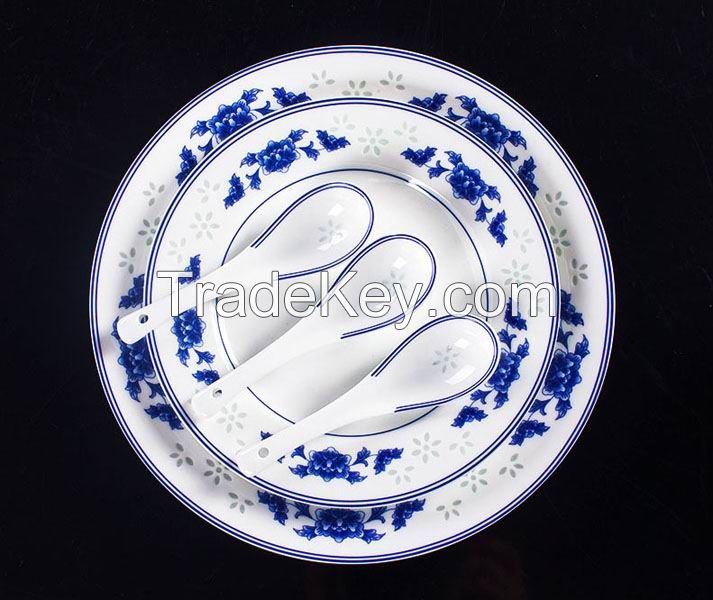 Handmade Delicate Blue and White Dinner Set 62pcs