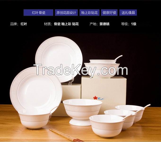 Handmade Delicate Blue and White Dinner Set 62pcs