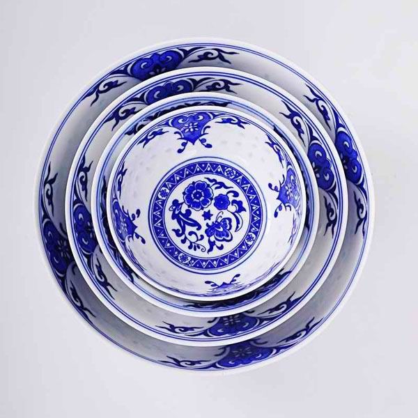 Delicate Blue and White Soup Bowl