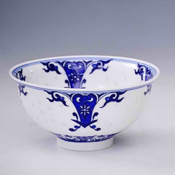 Delicate Blue and White Soup Bowl