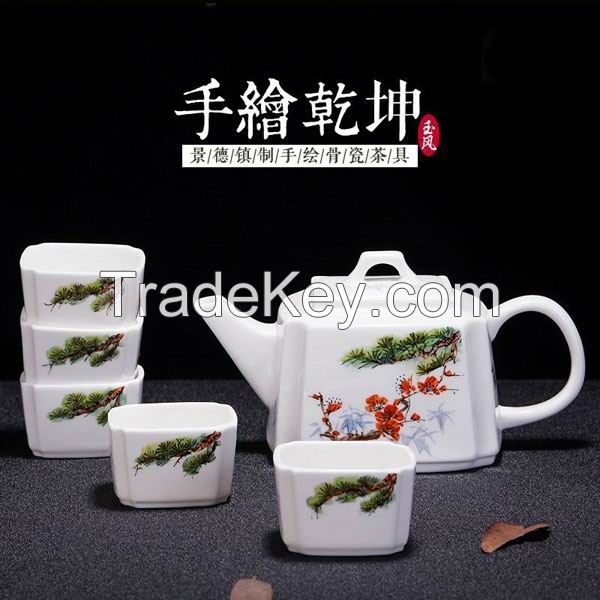 High Quality Hand Painted Bone China Tea Set 6PCS