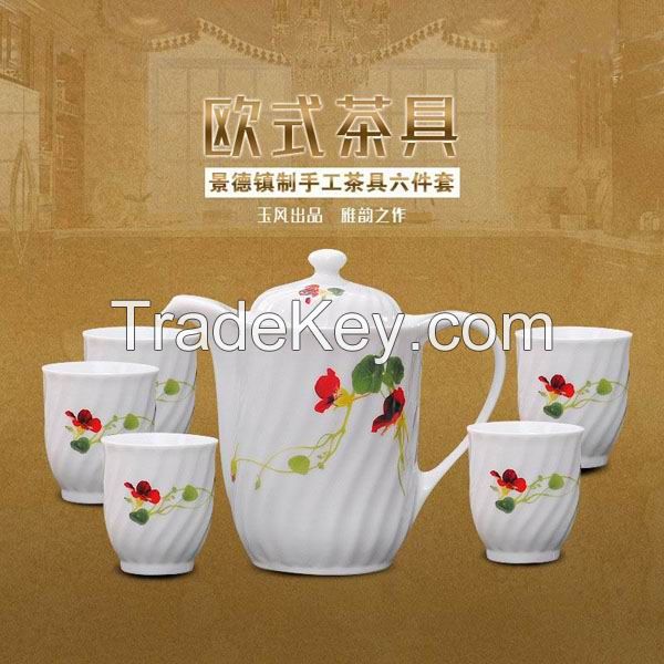 High Quality White Porcelain Afternoon Tea Set 6pcs